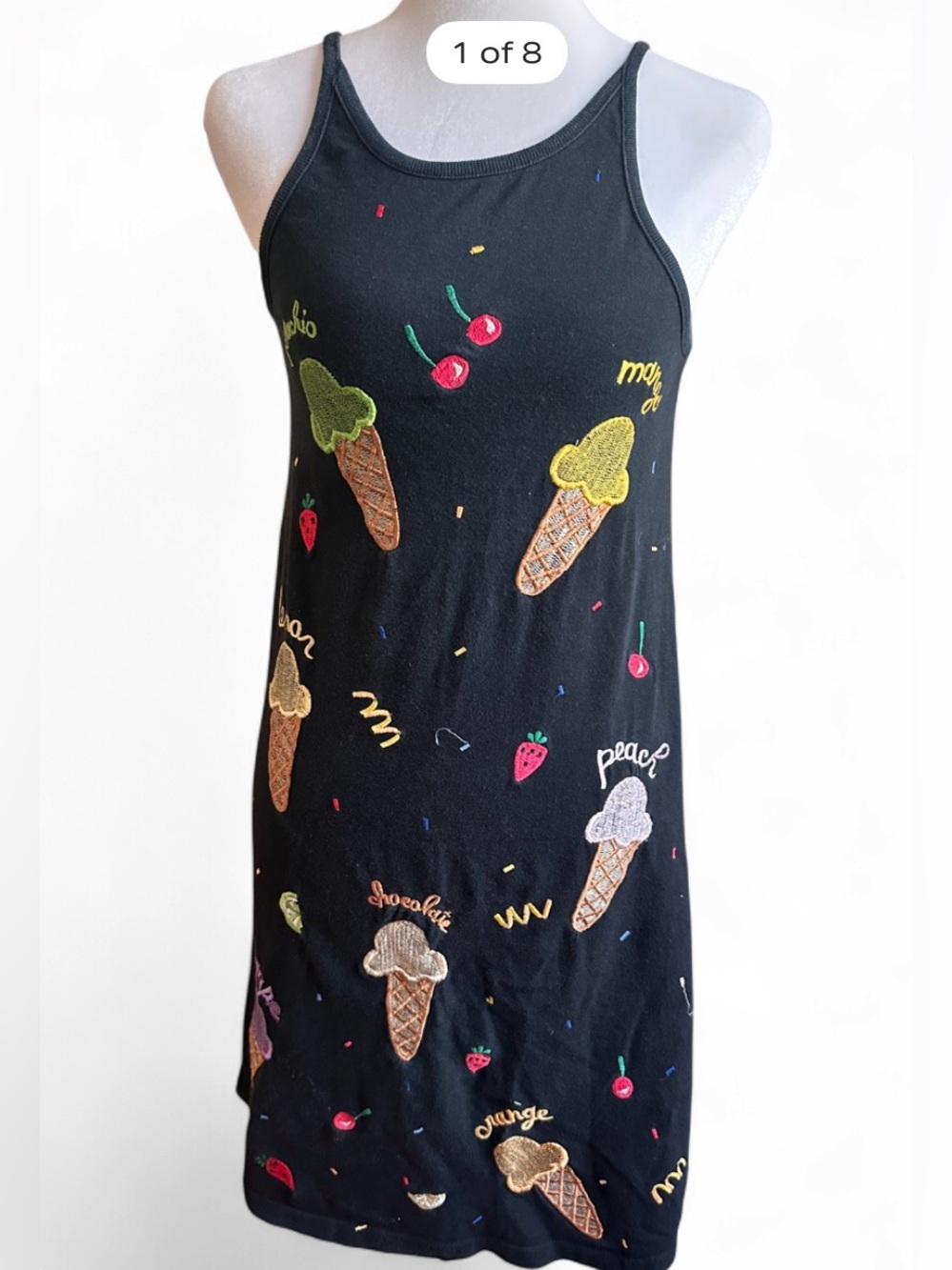 Vintage Michael Simon Girl Ice Cream Sweater Dress Size 7/8 🍦✨